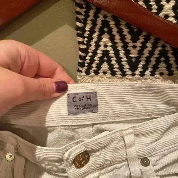 CITIZENS OF HUMANITY CREAM AGNES MIDRISE SLIM STRAIGHT PANTS CORDUROY SIZE 26 - Picture 2 of 5